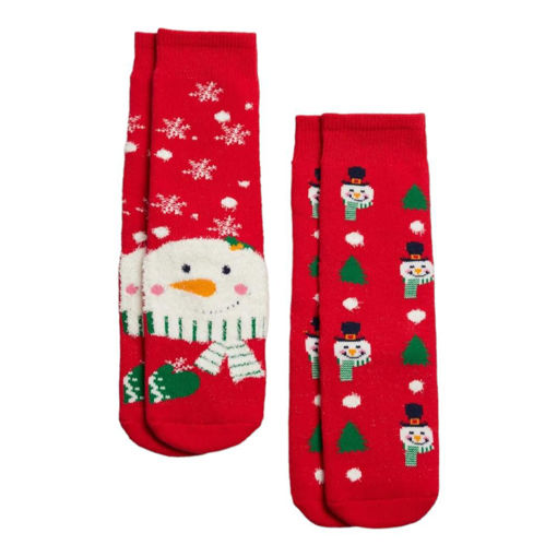 Picture of CHRISTMAS THERMAL SOCKS 2 PACK SIZE 8 KIDS